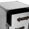 Stevie 2 Drawer Rolling Chest Black/Brown/Silver