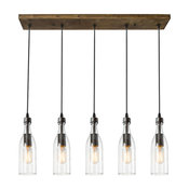 5-Light Glass Mason Jar Hanging Ceiling Pendant Kitchen Island Lighting