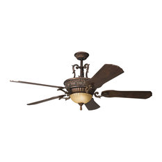 Rustic Ceiling Fans | Houzz - Kichler Lighting - Kimberley 9 Light Indoor Ceiling Fans in Berkshire  Bronze - Ceiling Fans