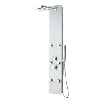 ANZZI Rhaus 60" Full Body Shower Panel With Heavy Rain Shower, White