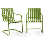 Crosley - Gracie Stainless Steel Chairs, Green, Set of 2 - Prepare to be swept back in time by the new Gracie chair from Crosley. This unique chair uses a simple cantilevered design to cradle a person comfortably in place, allowing them to gently bounce away the frustrations of their day. Made of durable steel, the chair is expertly powder coated to withstand whatever the elements can throw at it. Available in 4 playful colors, the Gracie is certain to become the best seat in the house.