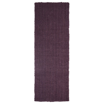 Superior Kula Collection Hand Woven Jute Rug(2'6"X8' Runner)- Purple