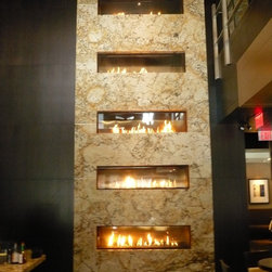 5 Stacked Fireplace Boxes - Indoor Fireplaces