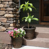 Sunnydaze Arabella Outdoor Flower Pot Planter , Rust Finish, 16", Set of 4