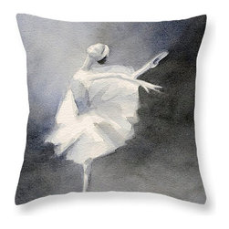 Black White Blue Gray Ballet Dancer Pillows - Decorative Pillows