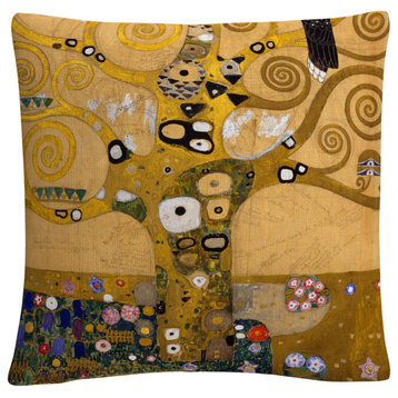 Gustav Klimt 'Tree of Life Soclet Frieze 1905' Decorative Throw Pillow
