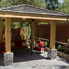 Back yard old pool house remodel
