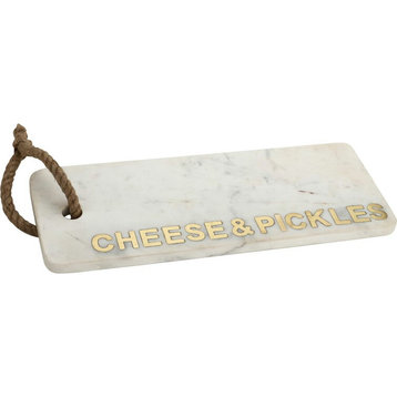 Chop-N-Slice 16 in. x 6 in. Rectangle Marble Cutting Board with Rope