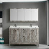 Aquamoon Laredo Washed Grey Double Sink Modern Bathroom Vanity With Mirror, 60"