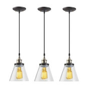 Jackson 1-Light Vintage Edison 3 Piece Hanging Pendant Set