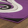 Purple Grey Swirls Hand-Carved Soft Living Room Modern Contemporary Area Rug, 8'