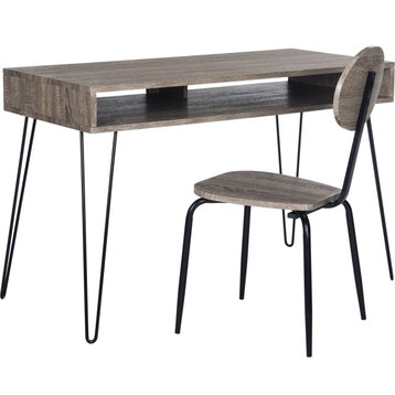 Winta Desk + Chair - Gray, Black