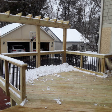 Pressure Treated Deck with Free Standing Pergola in Glen Ellyn, IL