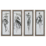 Uttermost - Uttermost 33624 Fashion Sketchbook - 39.75 inch Wall Art (Set of 4) - 15.75 inch - Add A Timeless Elegance To Any Space With These ClFashion Sketchbook 3 Champagne Silver/Dis *UL Approved: YES Energy Star Qualified: n/a ADA Certified: n/a  *Number of Lights:   *Bulb Included:No *Bulb Type:No *Finish Type:Champagne Silver/Distressed Black/Gray Wash