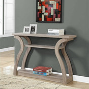 Monarch 47" Three Tier Hall Console Accent Table in Dark Taupe