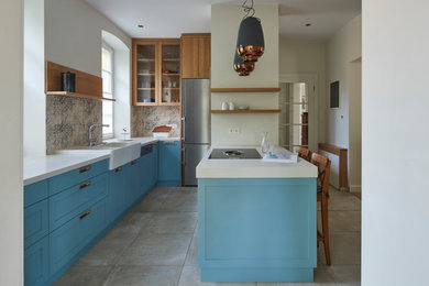 Küche in Blau