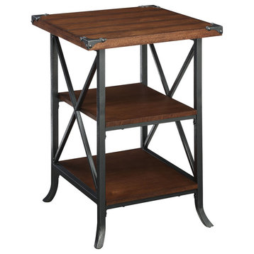 Convenience Concepts Brookline End Table in Dark Walnut Wood Finish