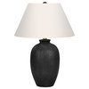 Lighting, 24"H, Table Lamp, Black Ceramic, Ivory/Cream Shade, Modern