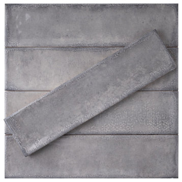 IRIS 3x12 Polished Ceramic Subway Tile Wall Tile, Gray, 1 Box