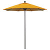 7.5' Bronze Push Lift Fiberglass Rib Aluminum Umbrella, Olefin, Lemon
