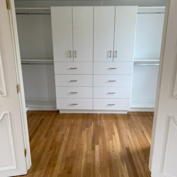 Arlington MA Walk-In Closet with Inset Toe Base