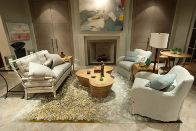 Trendy living room photo in Houston