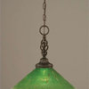 Toltec Lighting Elegante Pendant, 16" Kiwi Green Crystal Glass