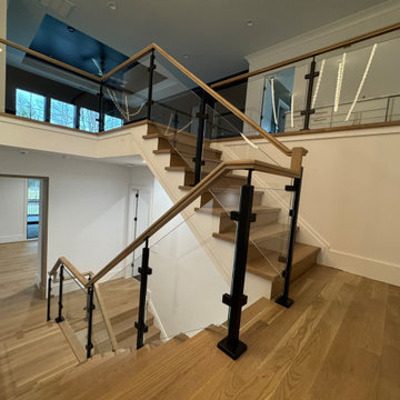 Project #132 | White Oak Staircase with Glass Balustrade