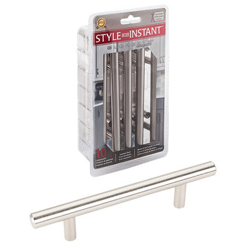 Elements 96 mm. Center-to-Center Stainless Steel Bar Pulls, Set of 10