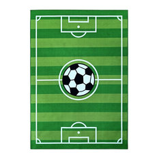 Soccer Field Ground Kids Play Area Rug Anti Skid Backing, 2'2"x3'