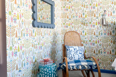 Example of an eclectic guest bedroom design in Boston
