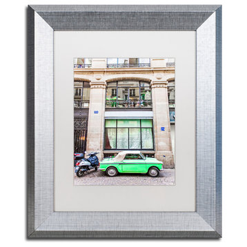 "Little Green Parisian" Art by Yale Gurney, Silver, White, 11"x14"