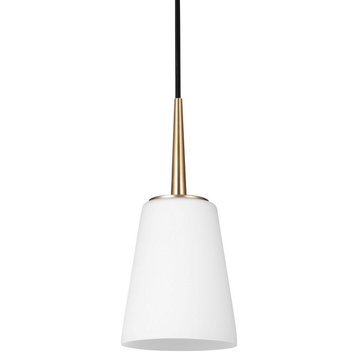 One Light Mini-Pendant in Contemporary Style - 5.25 inches wide by 11.75 inches