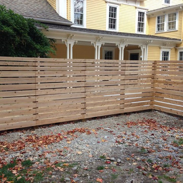 Horizontal boards cedar fences