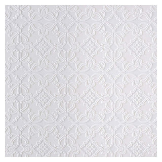 Brewster RD0671 Maxwell Textured Vinyl Wallpaper, Paintable , White 