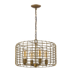 Acclaim Lighting IN11330 Lynden 4 Light 20-1/4"W Drum Chandelier - Raw Brass