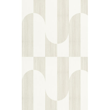 Retro Funky Geometric Wallpaper, White, Double Roll