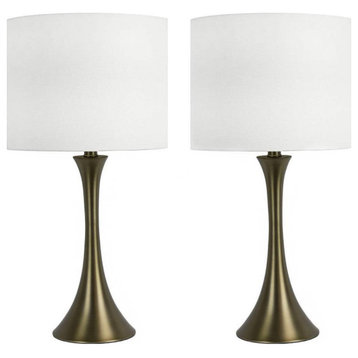 24.25" Matte Golden Bronze Table Lamp , Set of 2