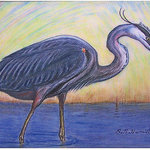 Betsy Drake - Blue Heron Door Mat 18x26 - These decorative floor mats are made with a synthetic, low pile washable material that will stand up to years of wear. They have a non-slip rubber backing and feature art made by artists Dick Hamilton and Betsy Drake of Betsy Drake Interiors. All of our items are made in the USA. Our small door mats measure 18x26 and our larger mats measure 30x50. Enjoy a colorful design that will last for years to come.