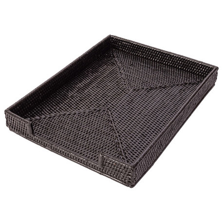 Artifacts Rattan Office Paper Tray, Tudor Black