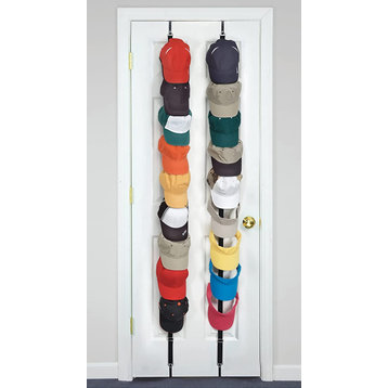 Over-The-Door Hat Rack and Organizer |Two Straps |Holds Up To 18 Caps