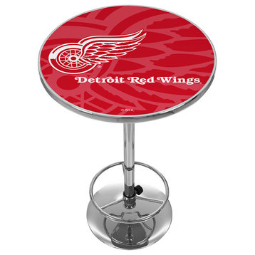 NHL Chrome Pub Table, Watermark, Detroit Redwings