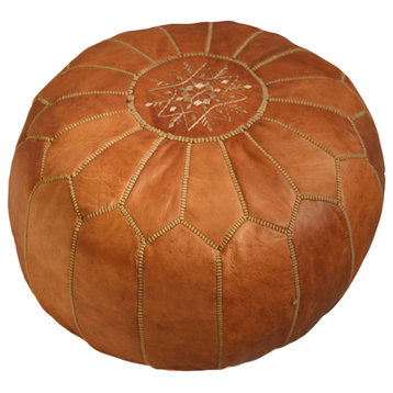 Moroccan Leather Ottoman/Poof