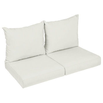 Sorra Home Harborside Loveseat Cushions, White, 46x27x5