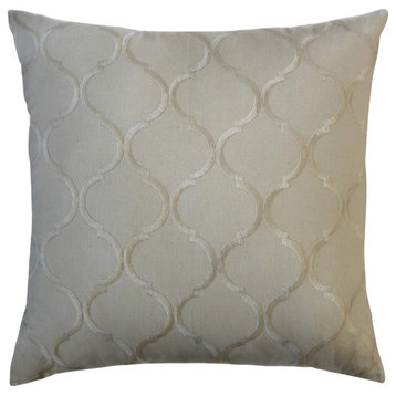 The Pillow Collection Beige Iverson Throw Pillow, 24"x24"