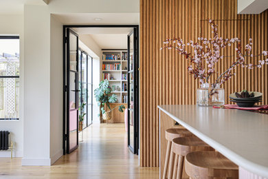 This is an example of a contemporary kitchen in Sussex.