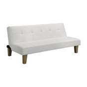 White Click Clack Faux Leather Futon Sofa Bed