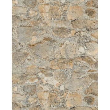 PA130904LW Field Stone Tumbled Tan / Grey Wallpaper by York Wallcoverings