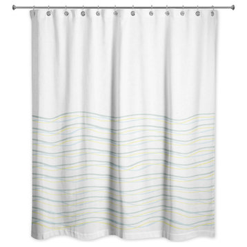 Wavy Lines 1 71x74 Shower Curtain