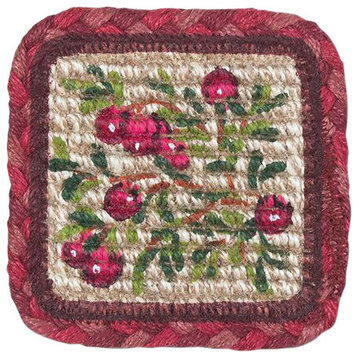 Cranberries Wicker Weave Coaster 5"x5"
